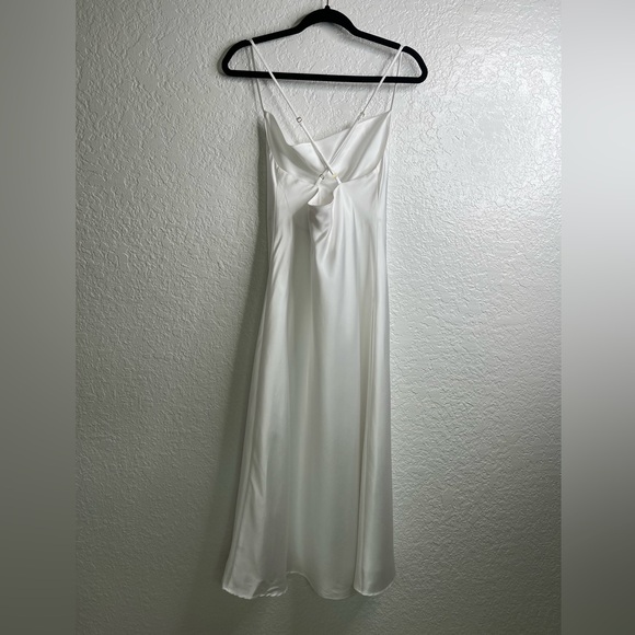 Show Me Your Mumu Verona Cowl Neck White Dress Sz S - Picture 6 of 10
